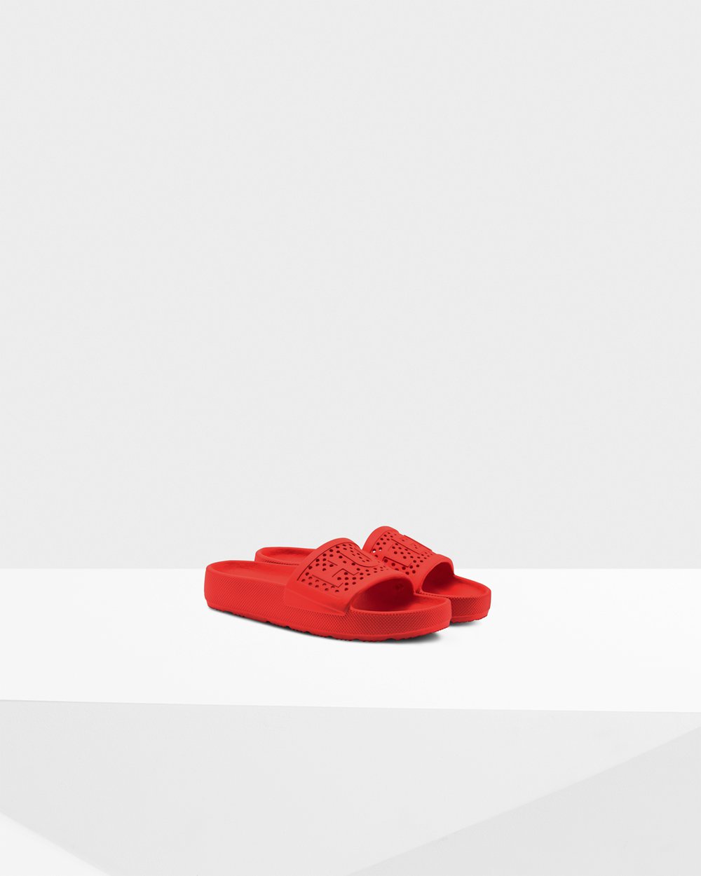 Womens Slides - Hunter Original Lightweight Moulded (93VYBXCRM) - Red